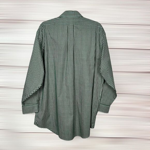 Brooks Brothers Button Down Shirt Madison Fit Cotton Green Gingham Plaid 17,5-33 - Picture 7 of 13